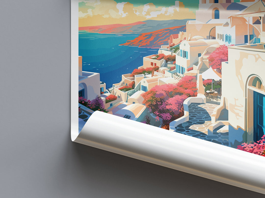 Santorini Travel Print Wall Art Santorini Greece Wall Hanging Home Decoration Santorini Gift Art Lovers Wall Art Print Santorini Greek Print