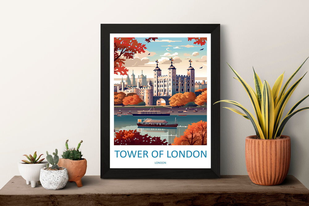 Tower Of London Travel Print Wall Art Tower Of London Wall Hanging Home Décor London Gift Art Lovers Tower Of London Art Lover Gift