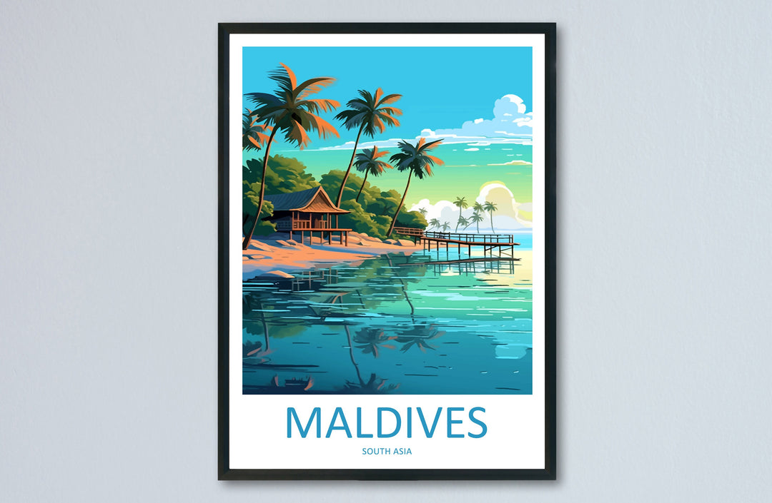 Maldives Travel Print Wall Art Maldives Wall Hanging Home Décor Maldives Gift Art Lovers Wall Art South Aisa Travel Print