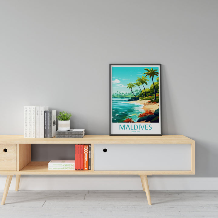 Maldives Travel Print Wall Art Maldives Wall Hanging Home Décor Maldives Gift Art Lovers Wall Art South Aisa Travel Print