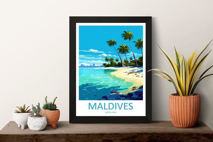 Maldives Travel Print Wall Art Maldives Wall Hanging Home Décor Maldives Gift Art Lovers Wall Art South Aisa Travel Print