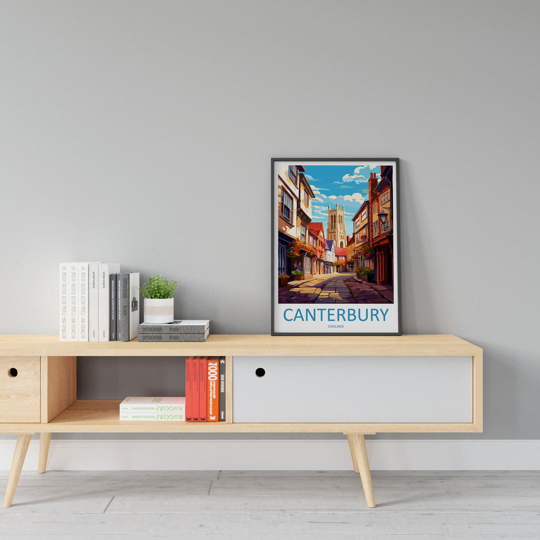 Canterbury Travel Print Wall Art Canterbury Wall Hanging Home Décor Canterbury Gift Art Lovers Art Lover Gift Canterbury Travel Art Gift