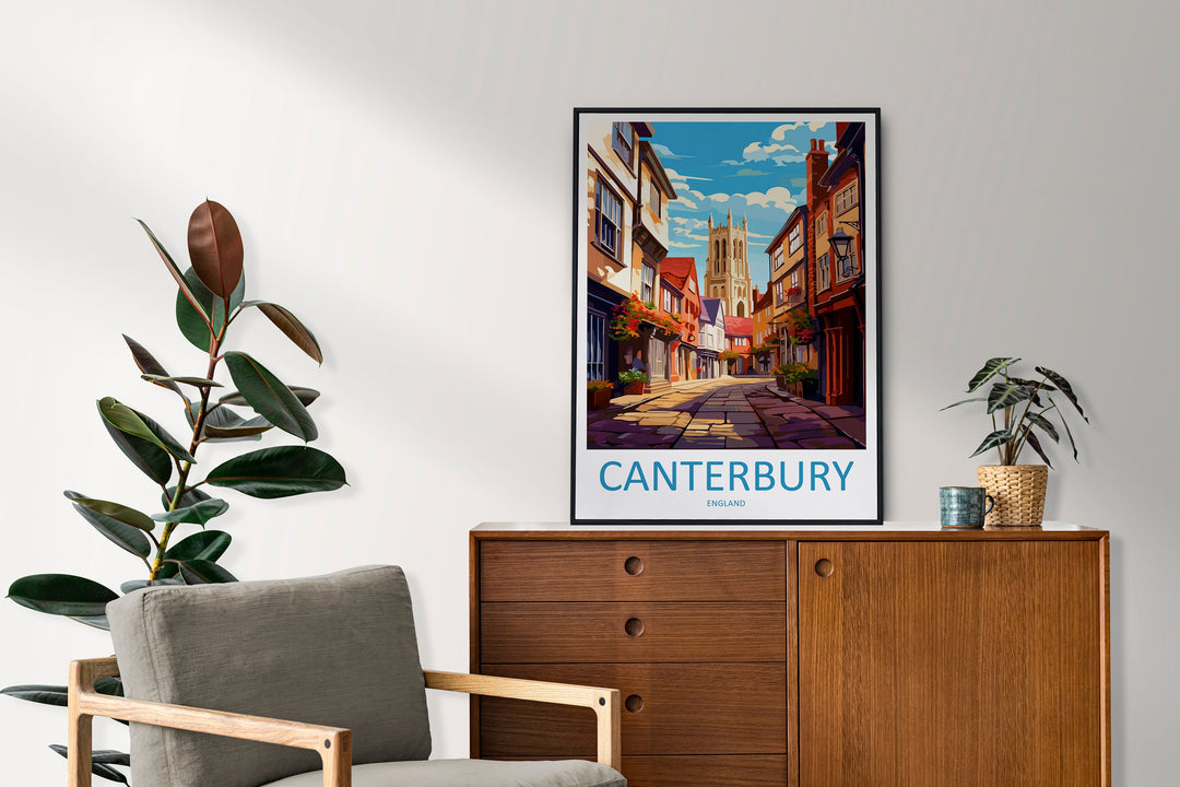 Canterbury Travel Print Wall Art Canterbury Wall Hanging Home Décor Canterbury Gift Art Lovers Art Lover Gift Canterbury Travel Art Gift