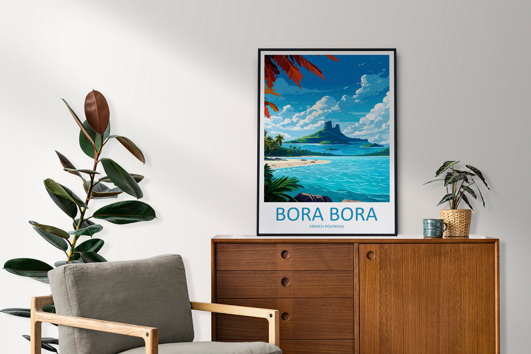 Bora Bora Travel Print Wall Art Bora Bora Wall Hanging Home Décor Bora Bora Gift Art Lovers French Polynesia Art Lover Gift Bora Bora Gift