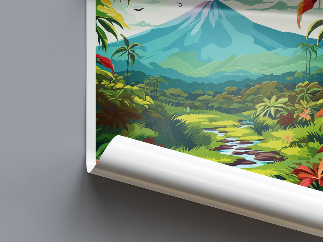 Costa Rica Arenal Volcano Travel Print Wall Art Costa Rica Wall Hanging Home Décor Costa Rica Gift Art Lovers Wall Art Caribbean Travel Art