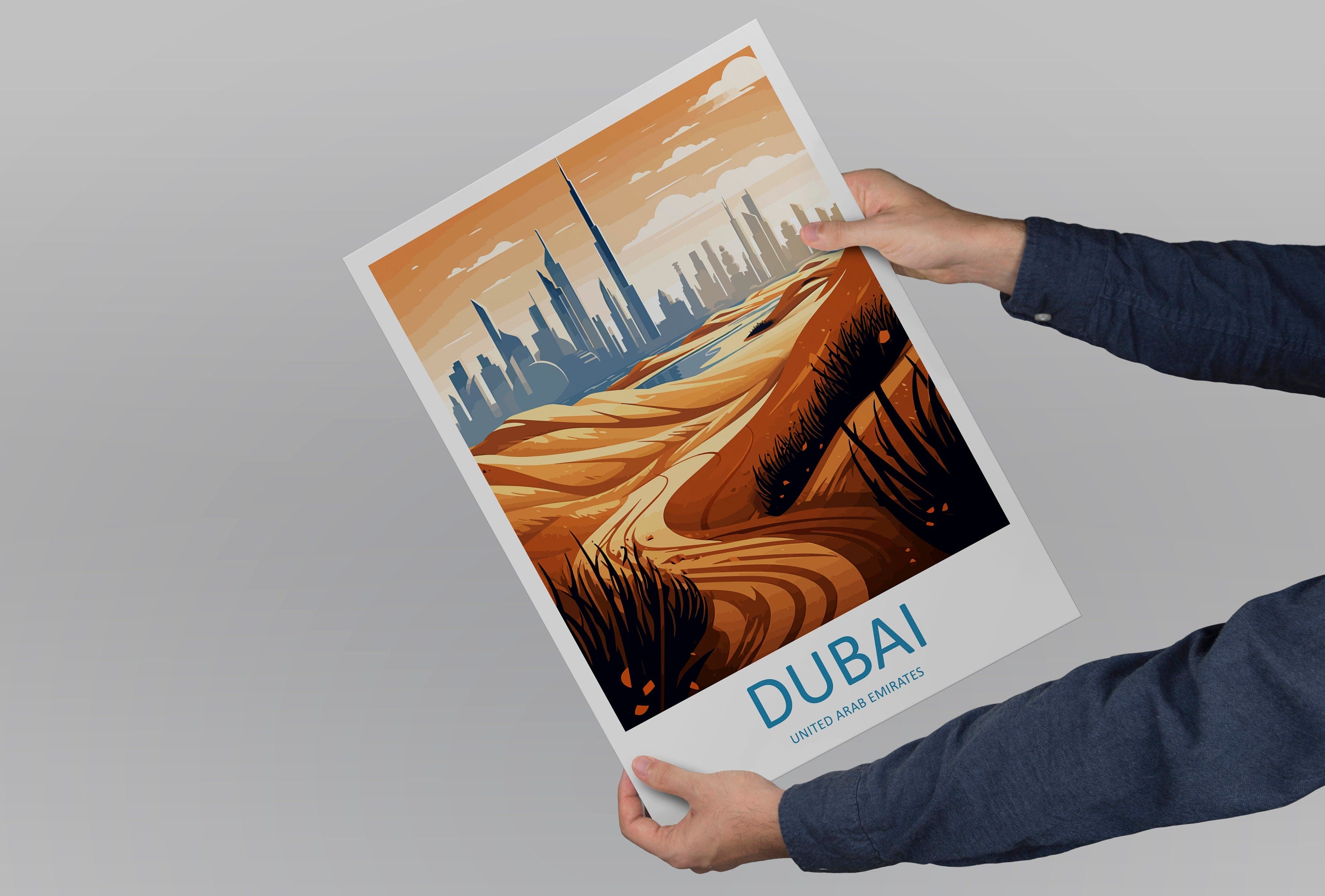 Dubai Travel Print Wall Art Dubai Wall Hanging Home Décor Dubai Gift Art Lovers Wall Art United States Emirates Travel Print Dubai Wall Art