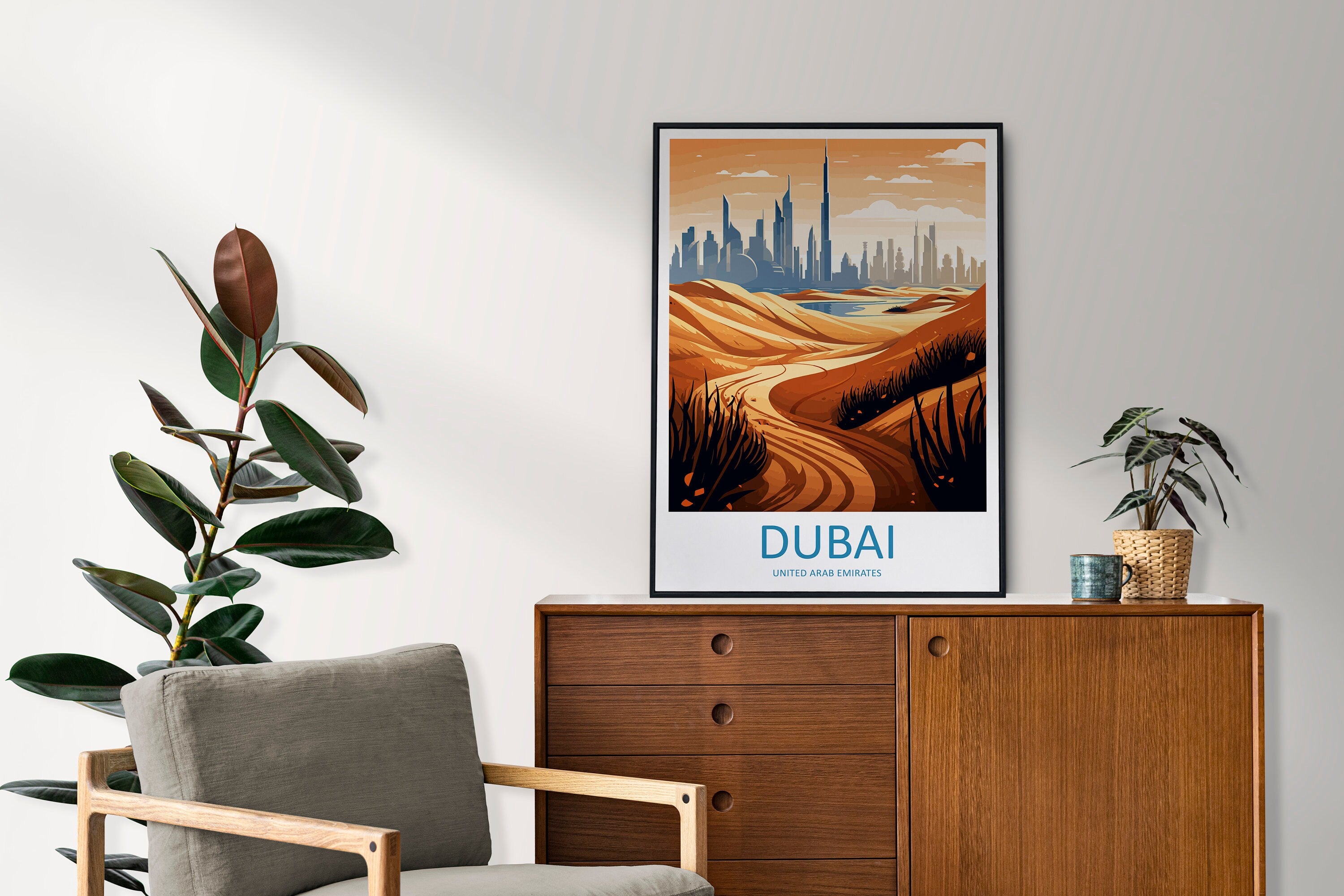 Dubai Travel Print Wall Art Dubai Wall Hanging Home Décor Dubai Gift Art Lovers Wall Art United States Emirates Travel Print Dubai Wall Art