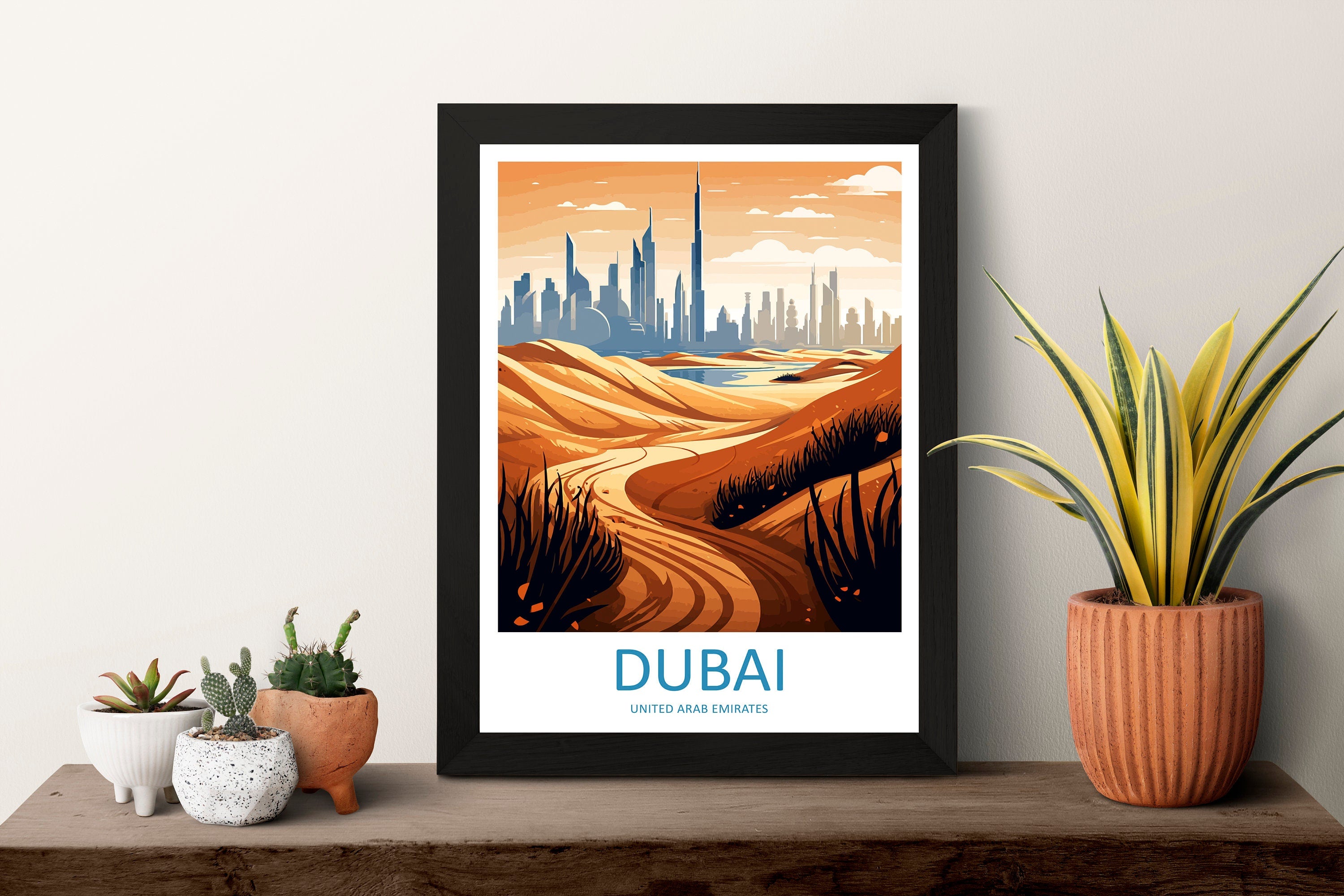 Dubai Travel Print Wall Art Dubai Wall Hanging Home Décor Dubai Gift Art Lovers Wall Art United States Emirates Travel Print Dubai Wall Art