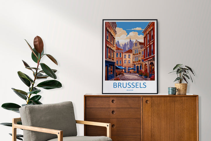 Brussels Travel Print Wall Art Brussels Wall Hanging Home Décor Brussels Gift Art Lovers Belgium Art Lover Gift Brussels Wall Décor