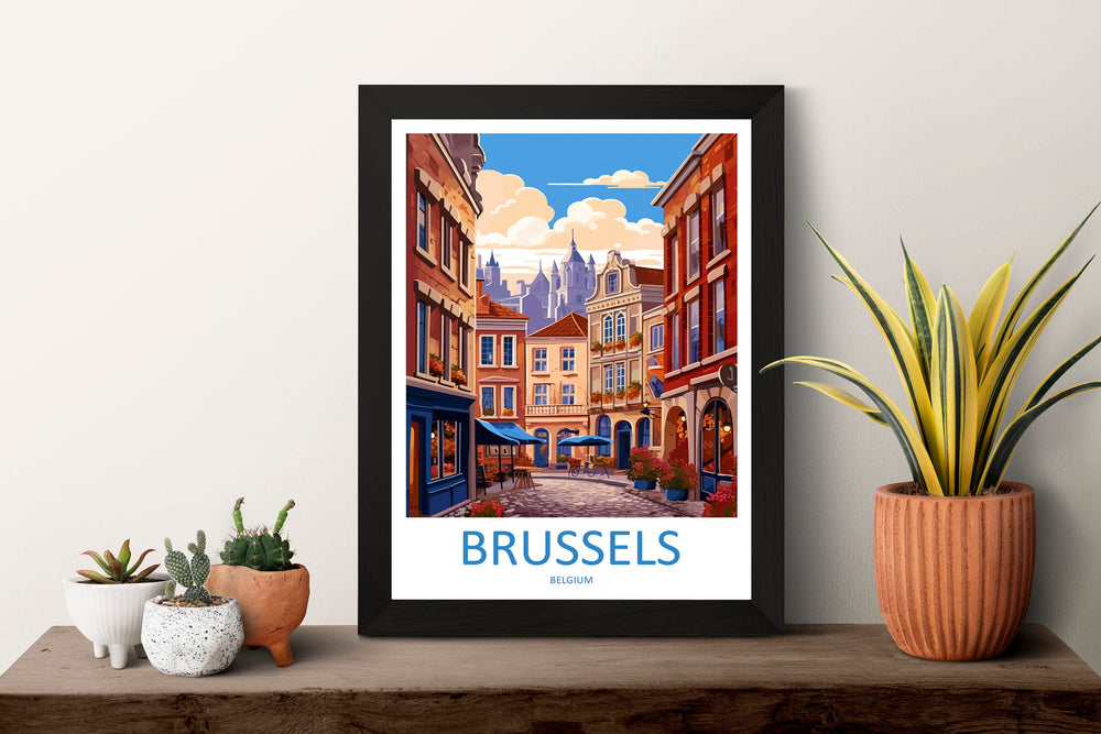 Brussels Travel Print Wall Art Brussels Wall Hanging Home Décor Brussels Gift Art Lovers Belgium Art Lover Gift Brussels Wall Décor