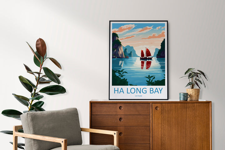 Ha Long Bay Travel Print Wall Art Ha Long Bay Wall Hanging Home Décor Ha Long Bay Gift Art Lovers Vietnam Art Lover Gift Ha Long Bay islands