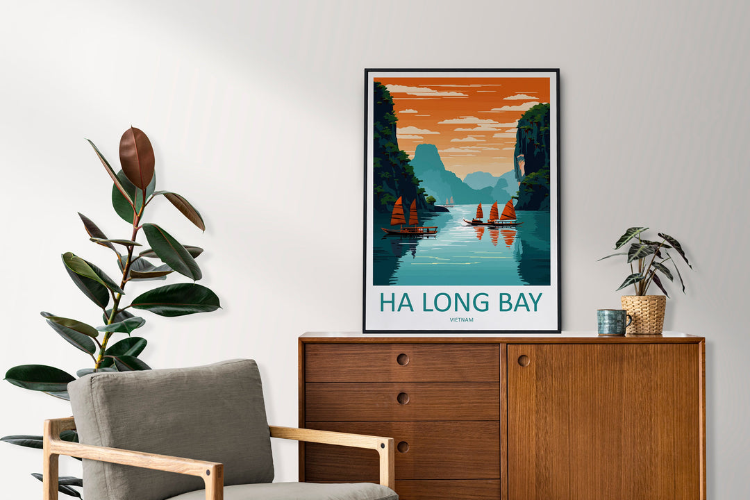 Ha Long Bay Travel Print Wall Art Ha Long Bay Wall Hanging Home Décor Ha Long Bay Gift Art Lovers Vietnam Art Lover Gift Ha Long Bay islands