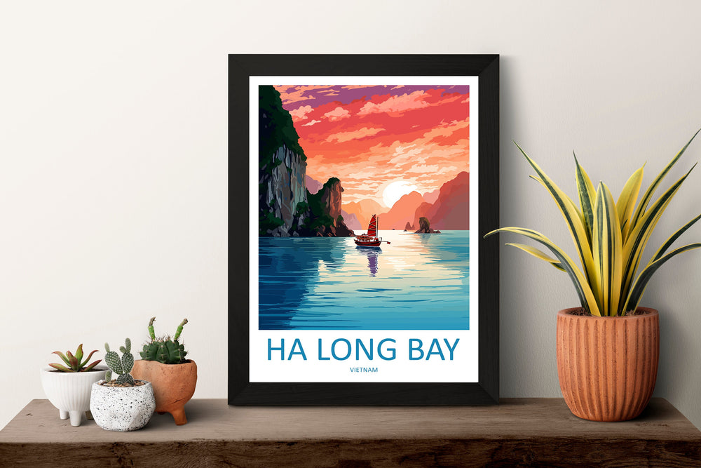 Ha Long Bay Travel Print Wall Art Ha Long Bay Wall Hanging Home Décor Ha Long Bay Gift Art Lovers Vietnam Art Lover Gift Ha Long Bay islands