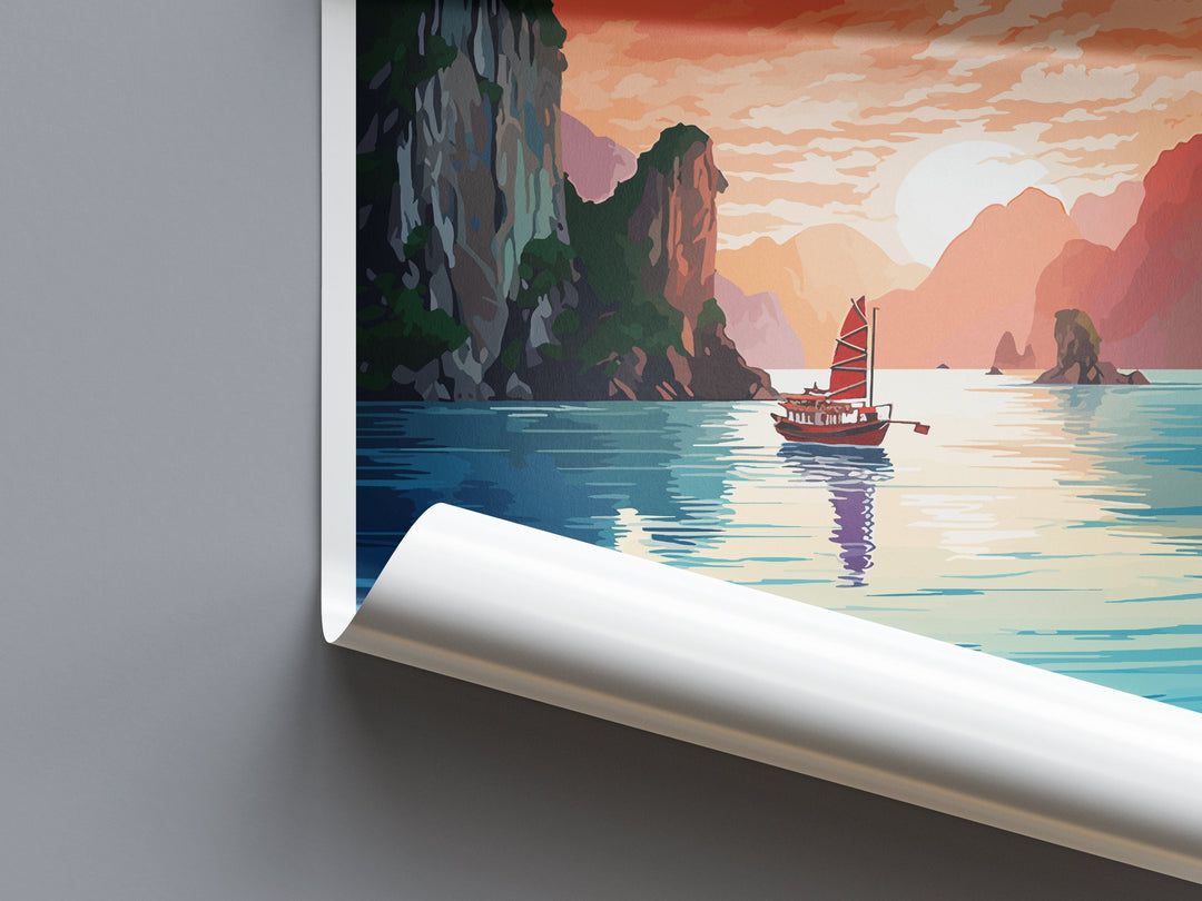 Ha Long Bay Travel Print Wall Art Ha Long Bay Wall Hanging Home Décor Ha Long Bay Gift Art Lovers Vietnam Art Lover Gift Ha Long Bay islands