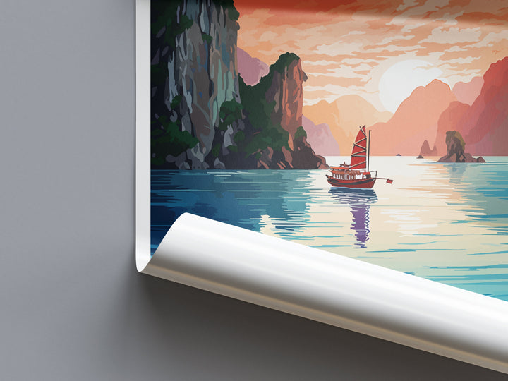 Ha Long Bay Travel Print Wall Art Ha Long Bay Wall Hanging Home Décor Ha Long Bay Gift Art Lovers Vietnam Art Lover Gift Ha Long Bay islands