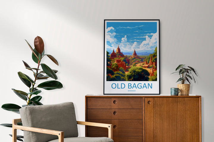 Old Bagan Travel Print Wall Art Old Bagan Wall Hanging Home Décor Old Bagan Gift Art Lovers Myanmar Art Lover Gift Wall Décor