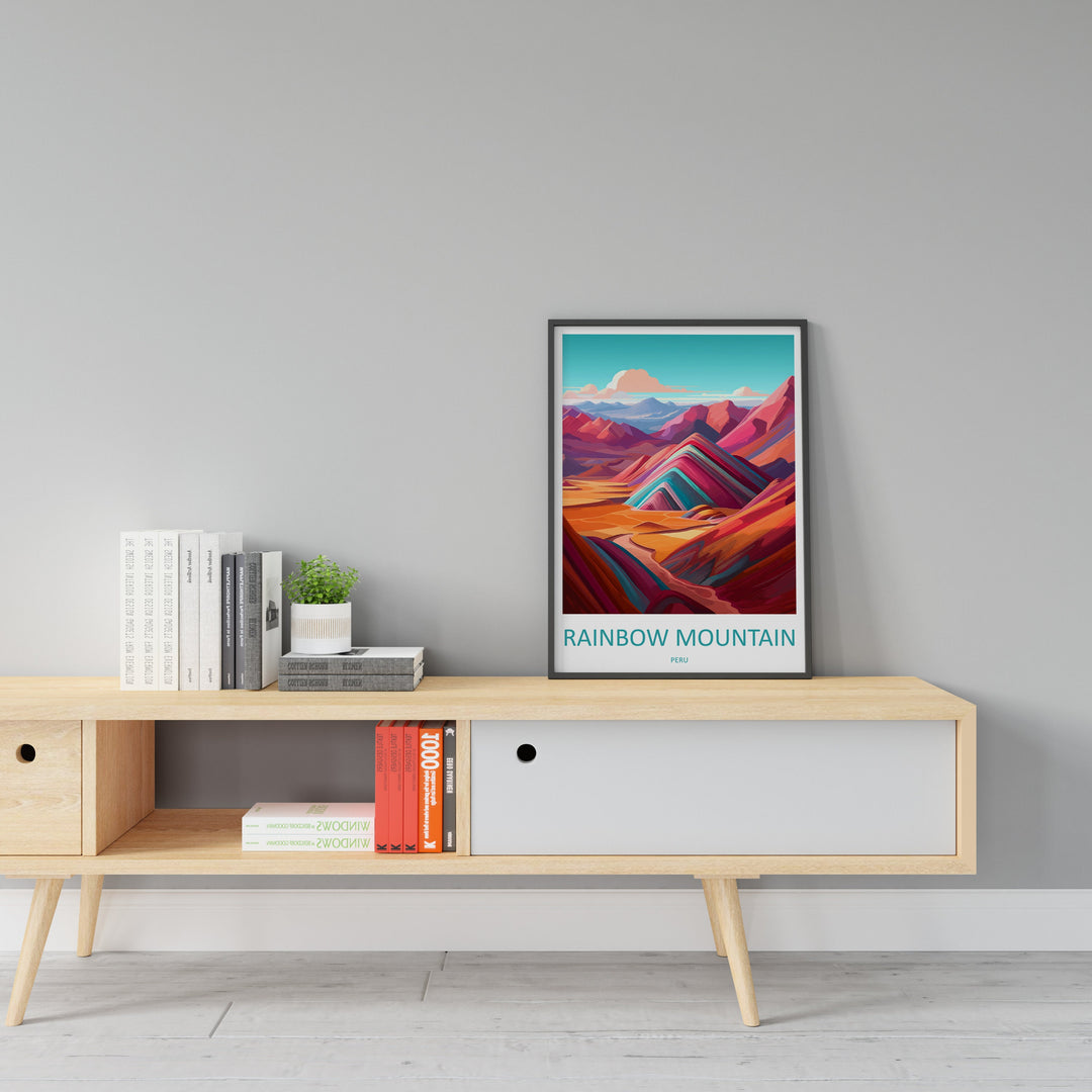 Rainbow Mountain Travel Print Wall Art Rainbow Mountain Wall Hanging Home Décor Rainbow Mountain Gift Art Lovers Peru Art Lover Gift Peru