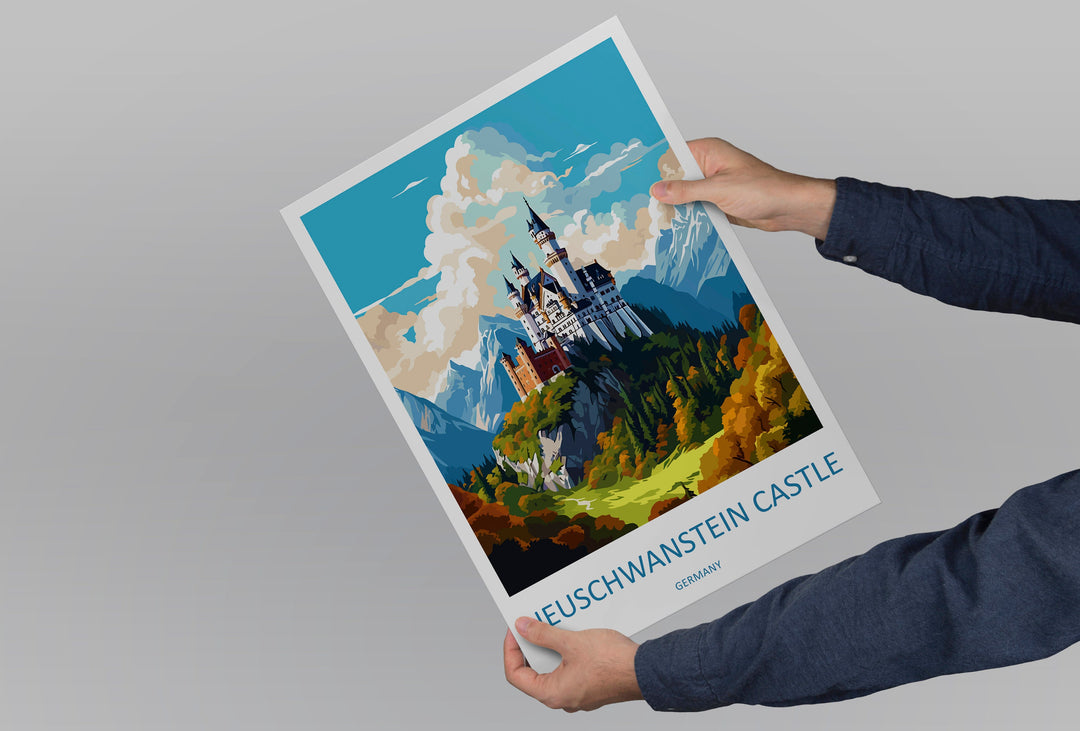 Neuschwanstein Castle Print Neuschwanstein Castle Home Decor Landscape Art Print Neuschwanstein Wall Art Germany Enthusiast Gift Wall Art