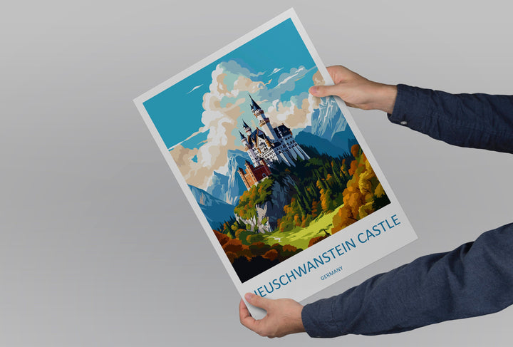 Neuschwanstein Castle Print Neuschwanstein Castle Home Decor Landscape Art Print Neuschwanstein Wall Art Germany Enthusiast Gift Wall Art