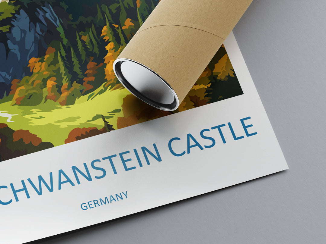 Neuschwanstein Castle Print Neuschwanstein Castle Home Decor Landscape Art Print Neuschwanstein Wall Art Germany Enthusiast Gift Wall Art