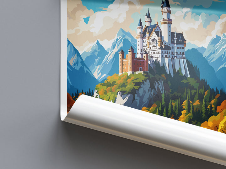 Neuschwanstein Castle Print Neuschwanstein Castle Home Decor Landscape Art Print Neuschwanstein Wall Art Germany Enthusiast Gift Wall Art