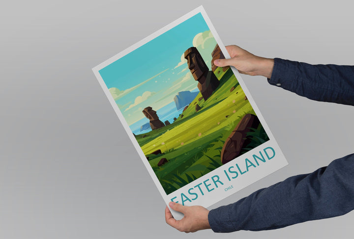 Easter Island Travel Print Wall Art Easter Island Wall Hanging Home Decoration Easter Island Gift Art Lovers Wall Art Print Easter Island