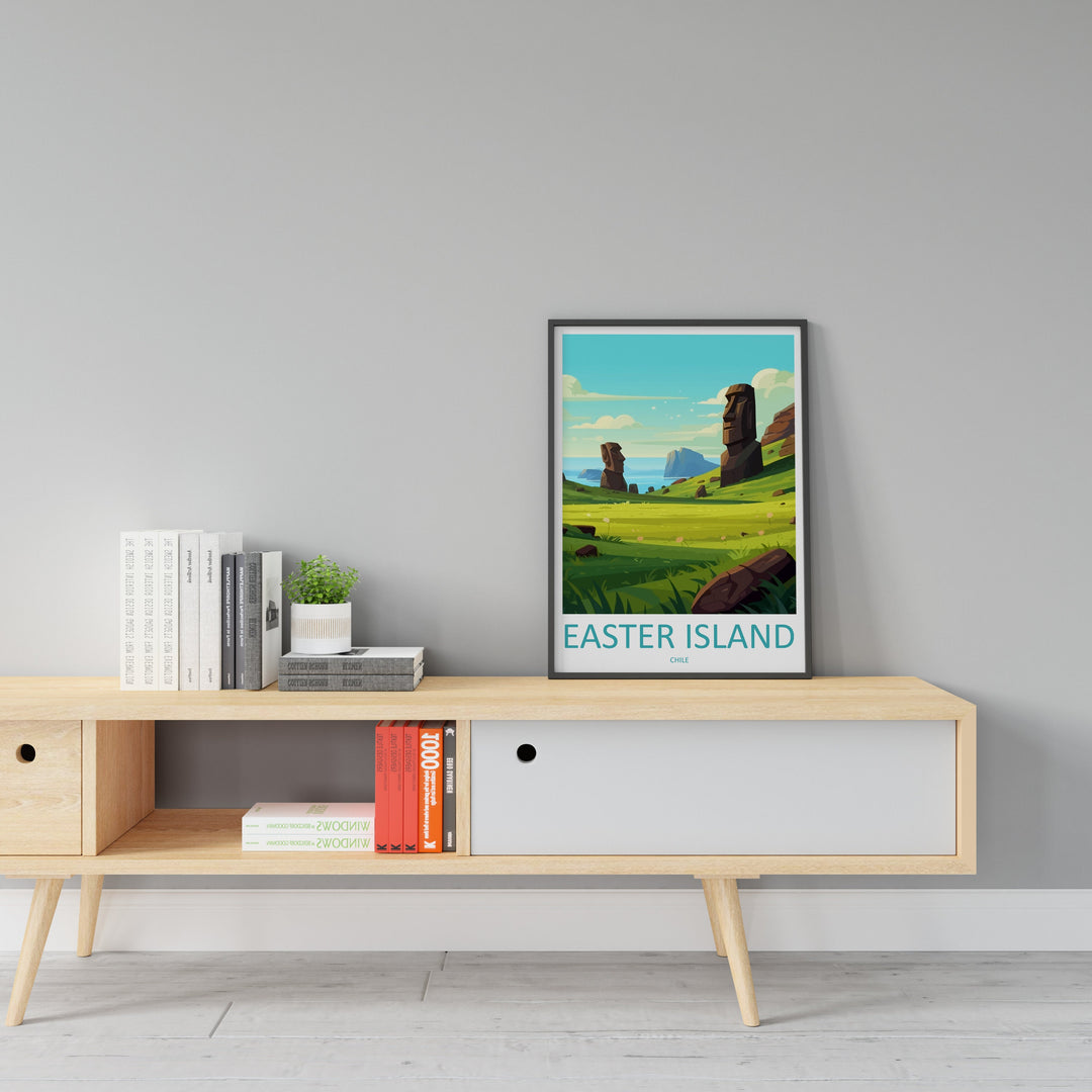 Easter Island Travel Print Wall Art Easter Island Wall Hanging Home Decoration Easter Island Gift Art Lovers Wall Art Print Easter Island