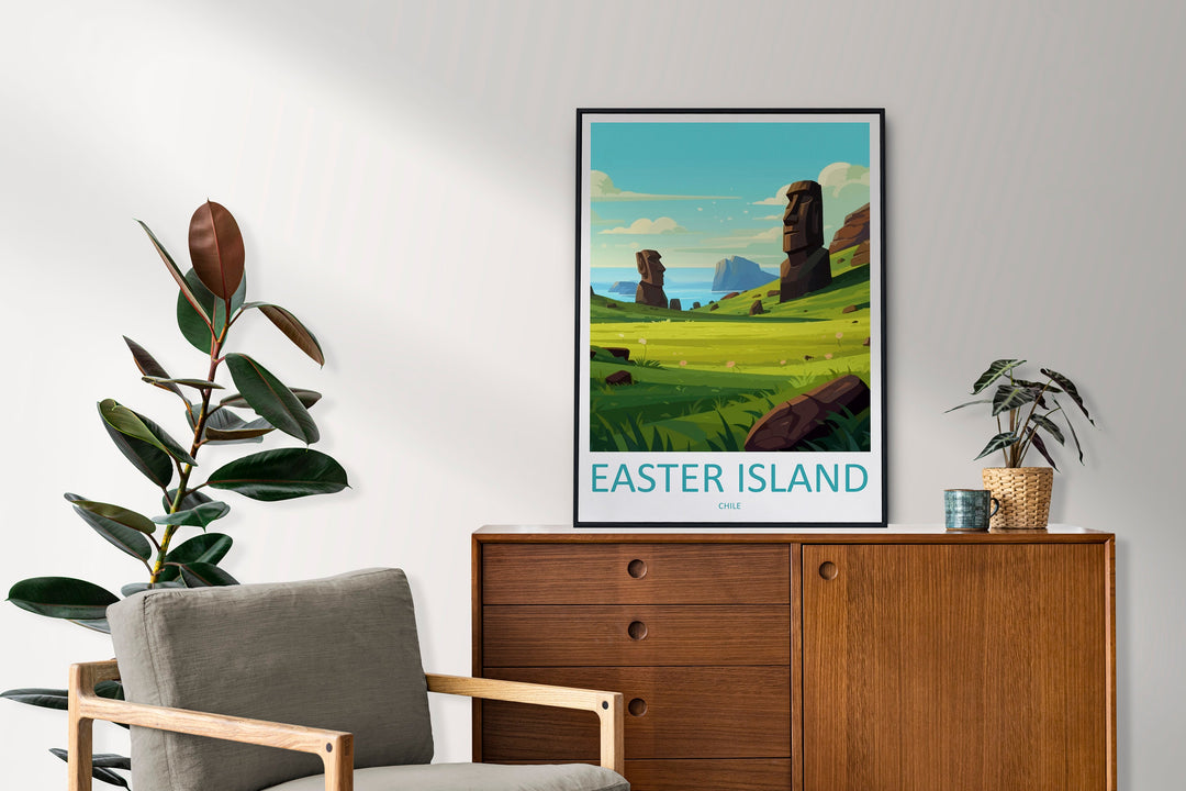 Easter Island Travel Print Wall Art Easter Island Wall Hanging Home Decoration Easter Island Gift Art Lovers Wall Art Print Easter Island
