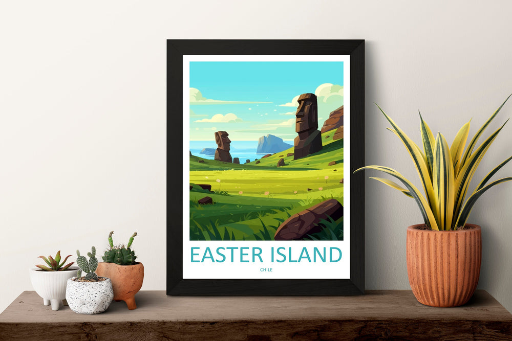 Easter Island Travel Print Wall Art Easter Island Wall Hanging Home Decoration Easter Island Gift Art Lovers Wall Art Print Easter Island