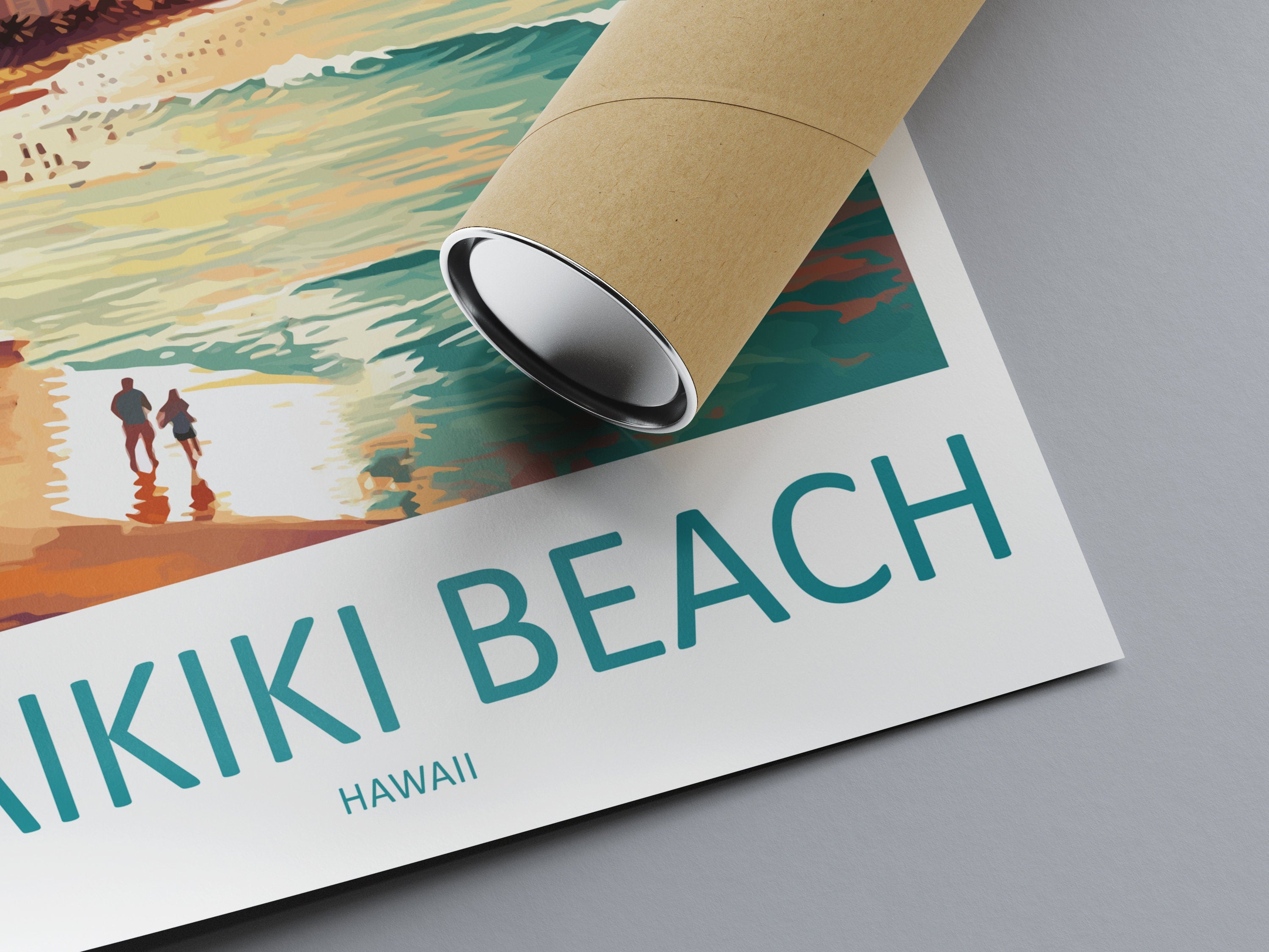 Waikiki Beach Travel Print