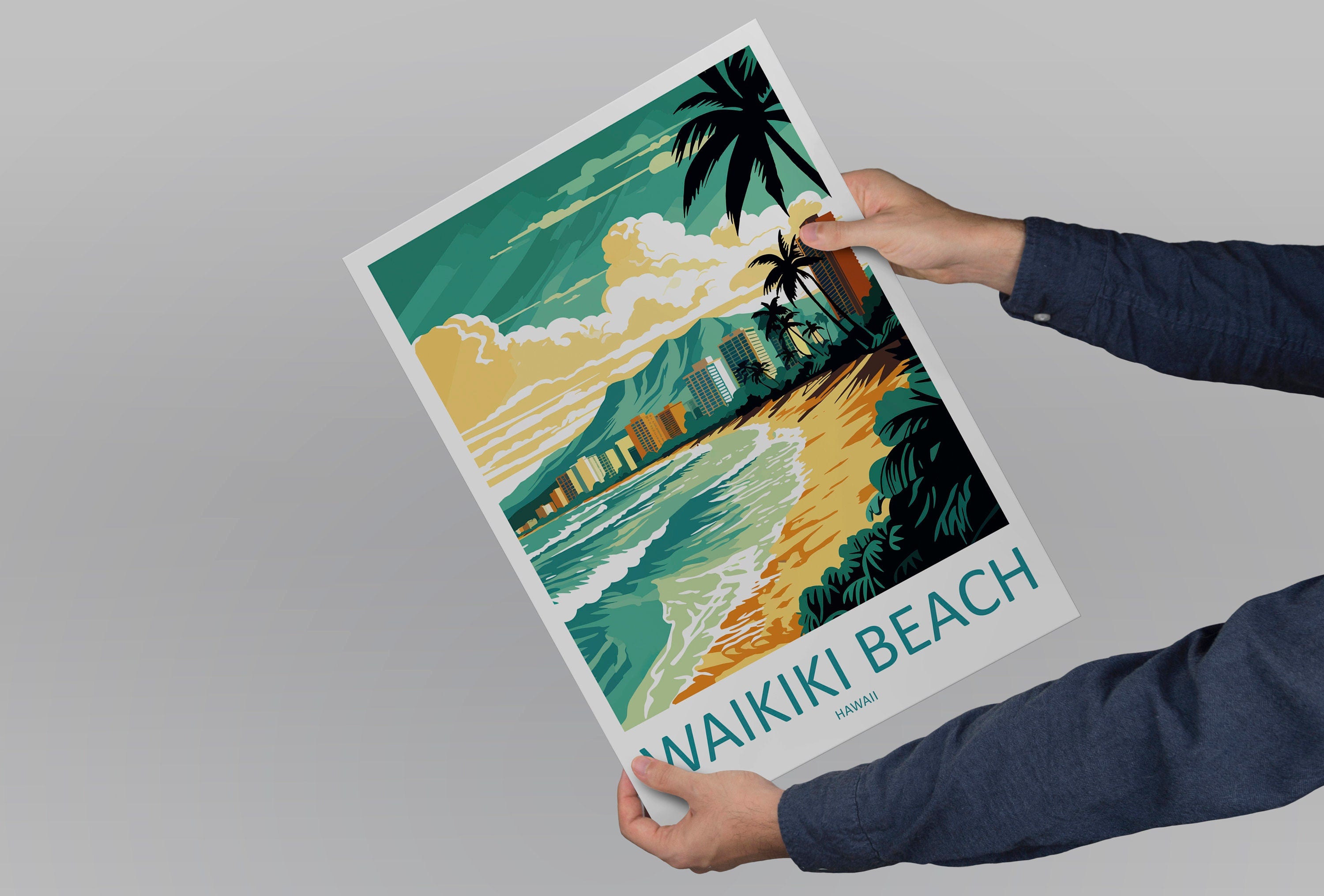 Waikiki Beach Travel Print