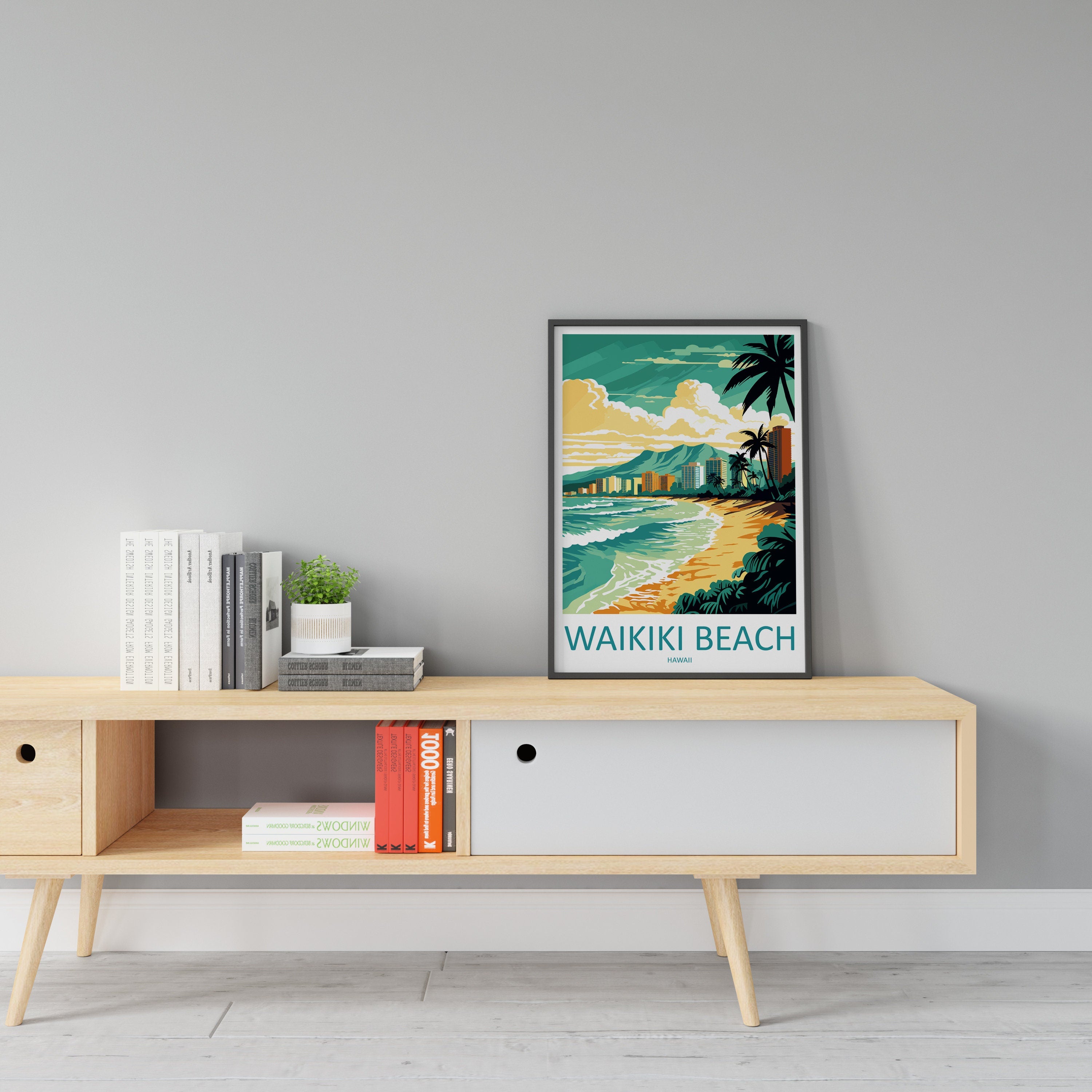 Waikiki Beach Travel Print