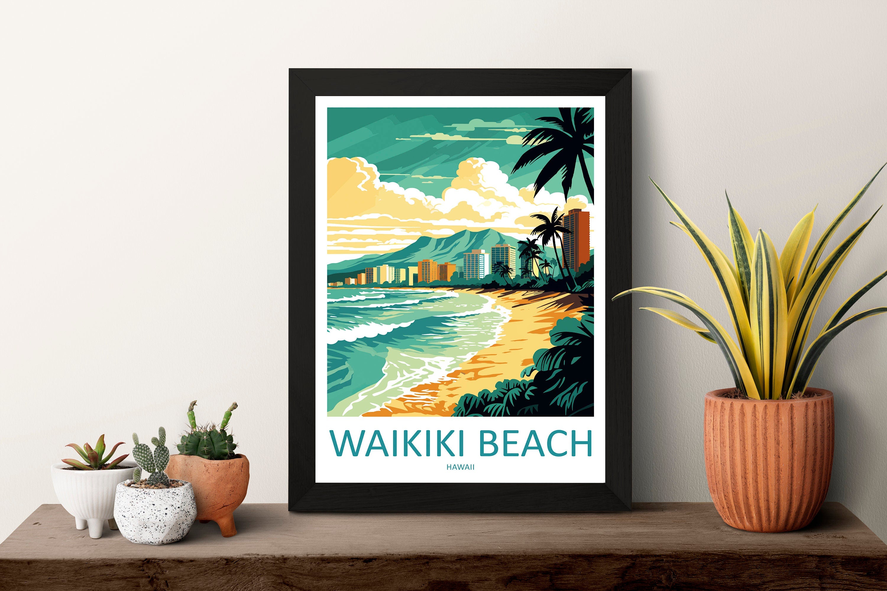 Waikiki Beach Travel Print