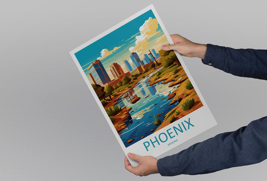 Phoenix Travel Print Wall Art Phoenix Wall Hanging Home Décor Phoenix Gift Art Lovers Arizona Art Lover Gift Arizona Print Decor