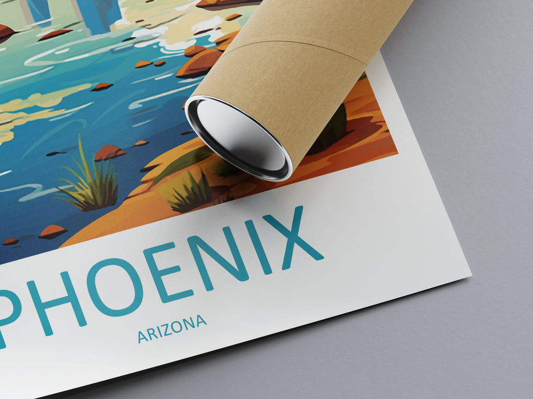 Phoenix Travel Print Wall Art Phoenix Wall Hanging Home Décor Phoenix Gift Art Lovers Arizona Art Lover Gift Arizona Print Decor