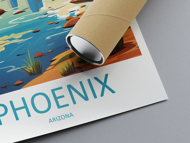 Phoenix Travel Print Wall Art Phoenix Wall Hanging Home Décor Phoenix Gift Art Lovers Arizona Art Lover Gift Arizona Print Decor