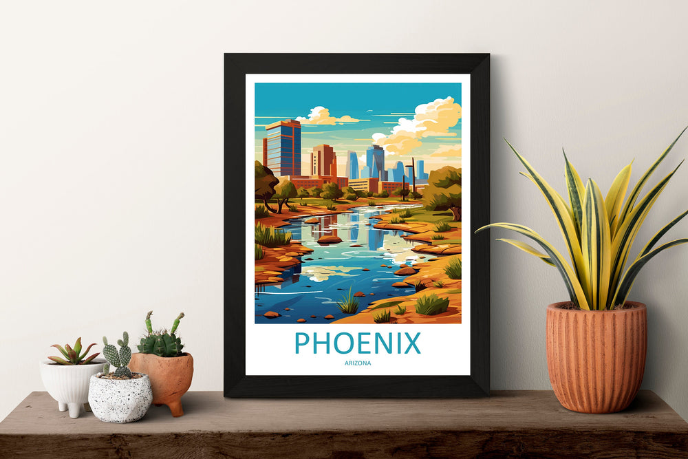 Phoenix Travel Print Wall Art Phoenix Wall Hanging Home Décor Phoenix Gift Art Lovers Arizona Art Lover Gift Arizona Print Decor