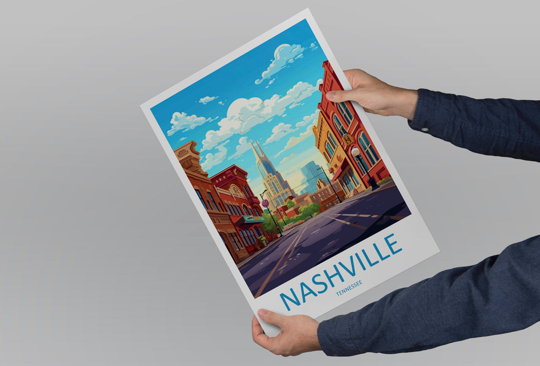 Nashville Travel Print Wall Art Nashville Wall Hanging Home Décor Nashville Gift Art Lovers Gift Nashville Tennessee Gift Poster