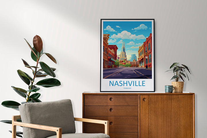Nashville Travel Print Wall Art Nashville Wall Hanging Home Décor Nashville Gift Art Lovers Gift Nashville Tennessee Gift Poster