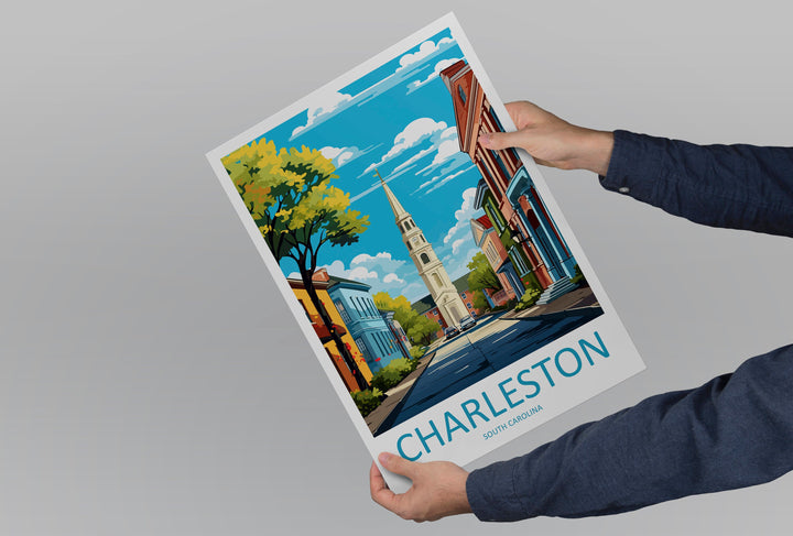 Charleston Travel Print Wall Art Charleston Wall Hanging Home Décor Charleston Gift Art Lovers Carolina Art Gift Lover Print
