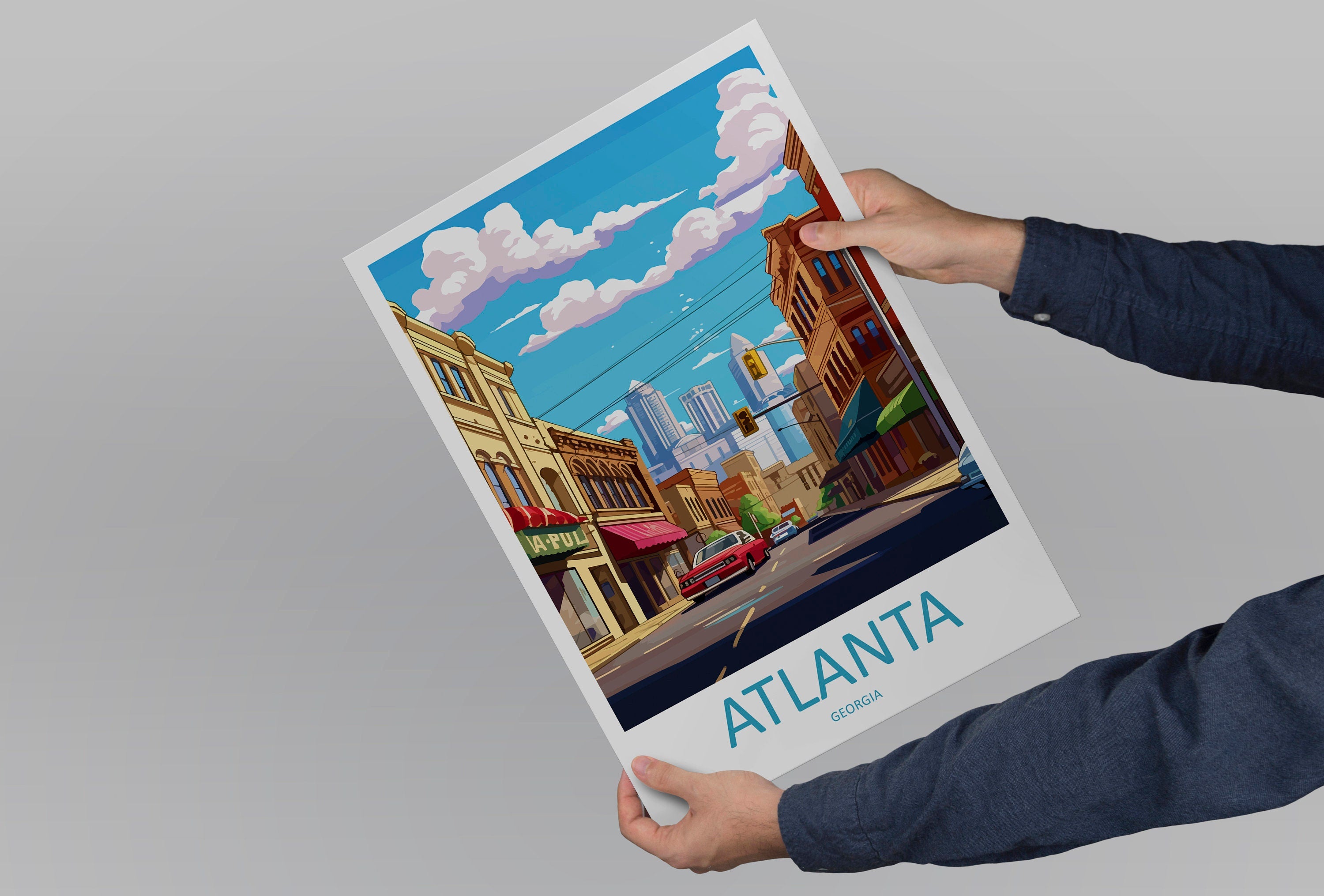 Atlanta Travel Print Atlanta Home Décor Georgia Art Print Atlanta Wall Print For Atlanta Gift Wall Hanging Atlanta Artwork Décor