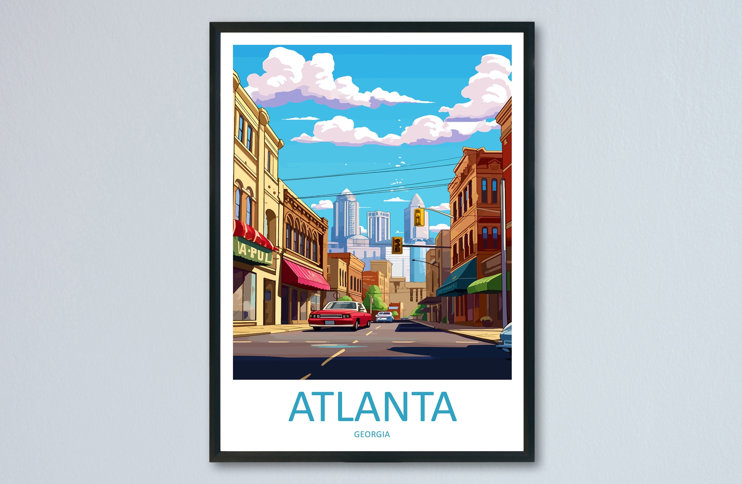 Atlanta Travel Print Atlanta Home Décor Georgia Art Print Atlanta Wall Print For Atlanta Gift Wall Hanging Atlanta Artwork Décor