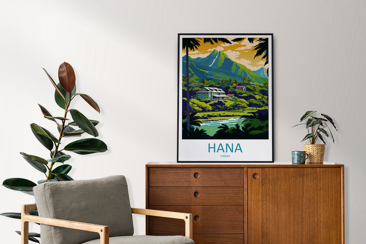 Hana Travel Print Wall Art Hana Wall Hanging Home Décor Hana Gift Art Lovers Hawaii Art Lover Gift Print Artwork