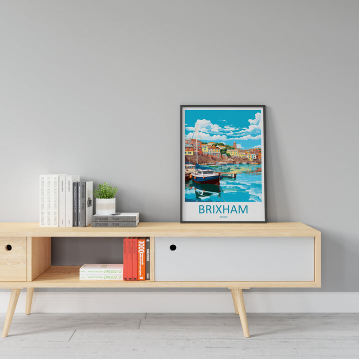 Brixham Travel Print Wall Art Brixham Wall Hanging Home Décor Brixham Gift Art Lovers England Art Lover Gift Brixham Art Poster For UK Lover