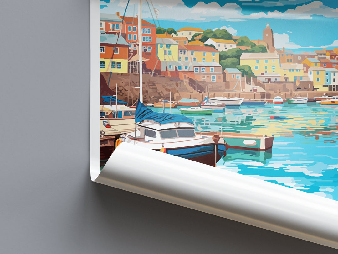 Brixham Travel Print Wall Art Brixham Wall Hanging Home Décor Brixham Gift Art Lovers England Art Lover Gift Brixham Art Poster For UK Lover