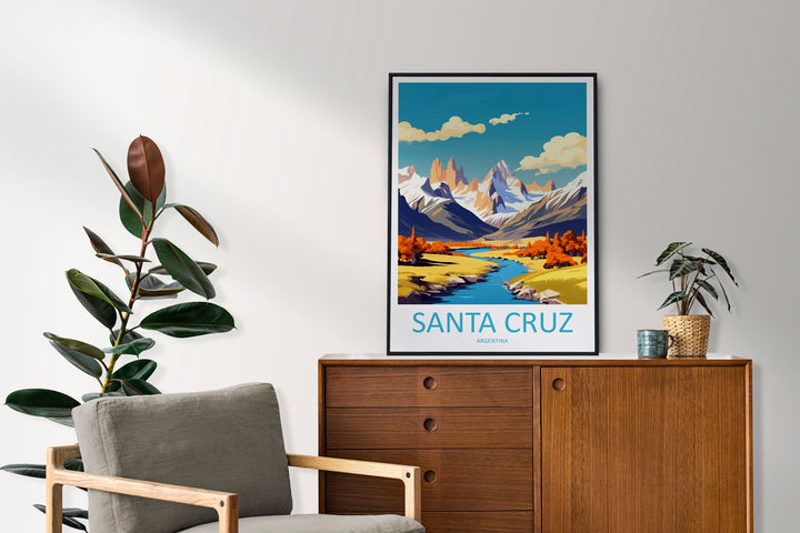 Santa Cruz Travel Print Wall Art Santa Cruz Wall Hanging Home Decor Santa Cruz Gift Art Lovers Wall Art Print Art Argentina Travel Poster