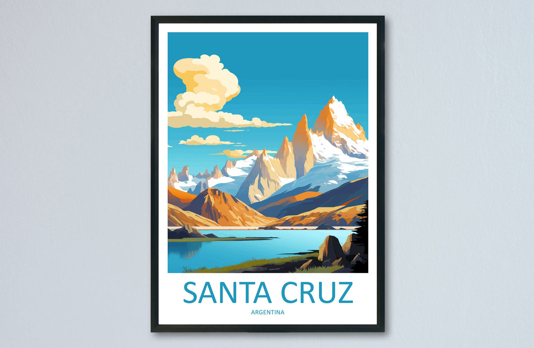 Santa Cruz Travel Print Wall Art Santa Cruz Wall Hanging Home Decor Santa Cruz Gift Art Lovers Wall Art Print Art Argentina Travel Poster