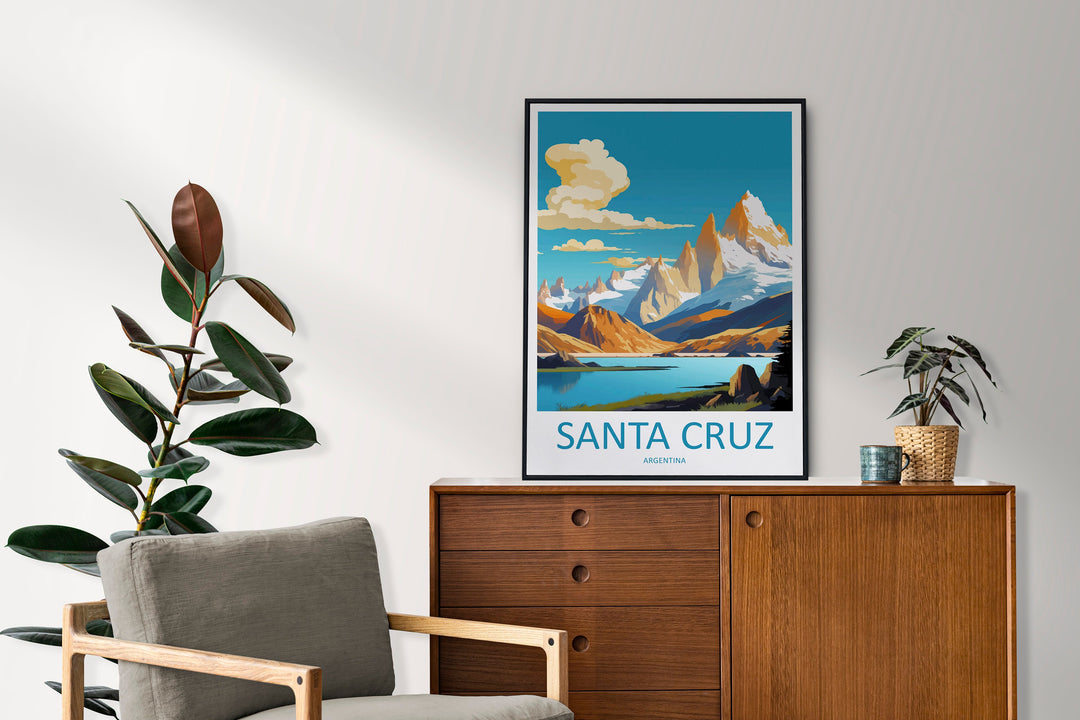 Santa Cruz Travel Print Wall Art Santa Cruz Wall Hanging Home Decor Santa Cruz Gift Art Lovers Wall Art Print Art Argentina Travel Poster