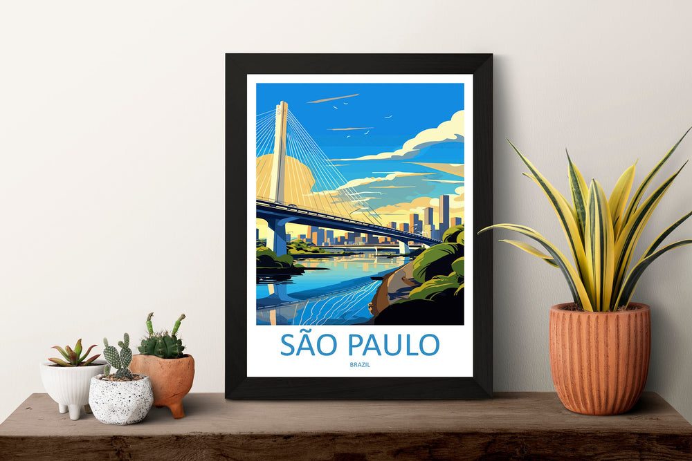 Sao Paulo Travel Print Wall Art Sao Paulo Wall Hanging Home Decor Sao Paulo Gift Art Lovers Wall Art Print Art Brazil Wall Art Poster