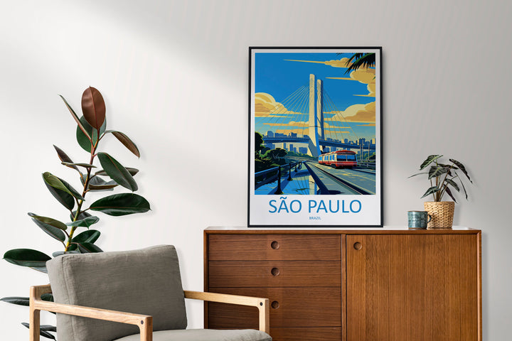 Sao Paulo Travel Print Wall Art Sao Paulo Wall Hanging Home Decor Sao Paulo Gift Art Lovers Wall Art Print Art Brazil Wall Art Poster